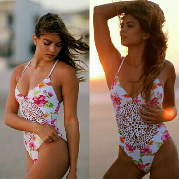 New frankies bikinis poppy onepiece tropical 1pc L - Picture 1 of 4